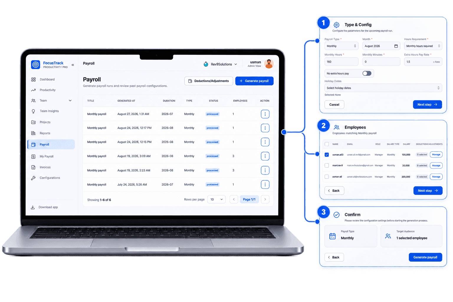 Payroll preview